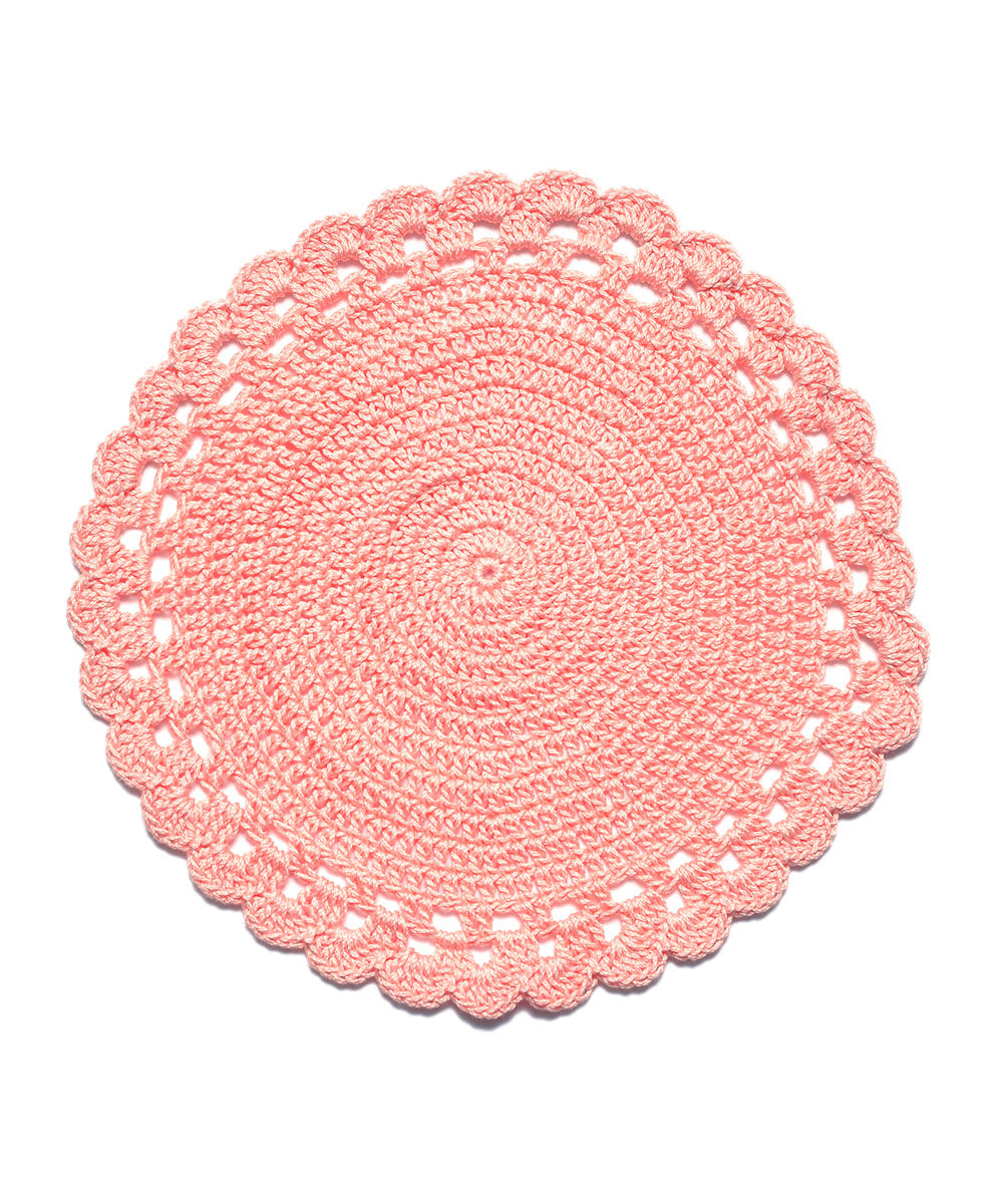 Pink crochet trivet set of six (2 placemats and 4 coasters
