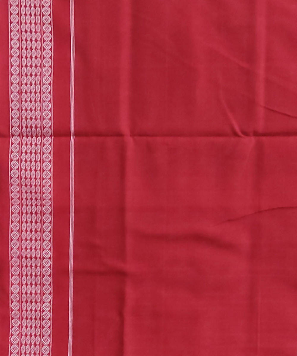 Maroon cotton handloom sambalpuri saree