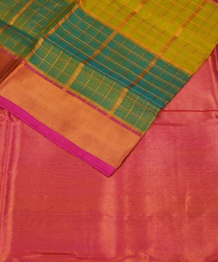 Multi color Handwoven Venkatagiri Silk Saree