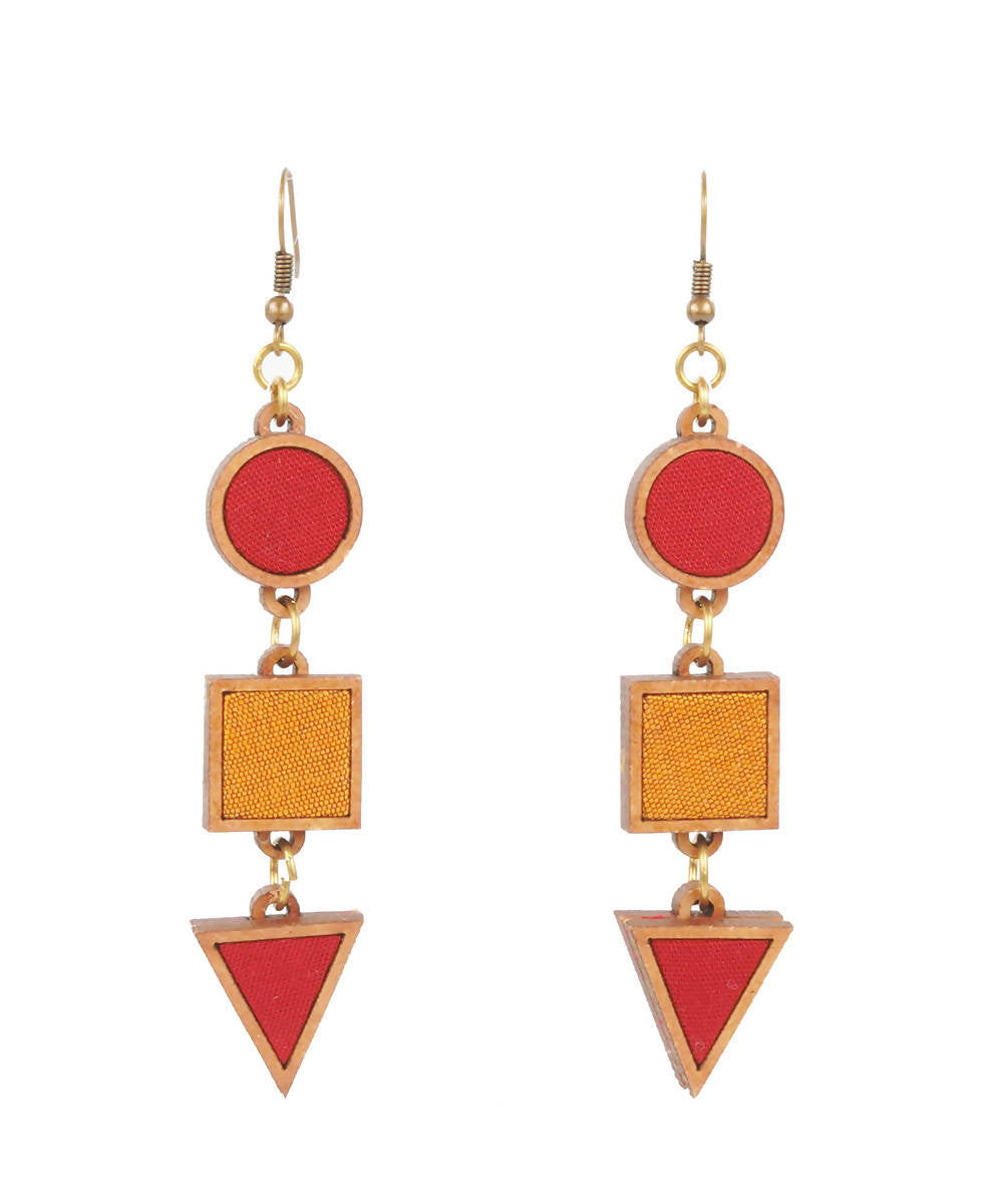 Multicolor geometrical festive earrings
