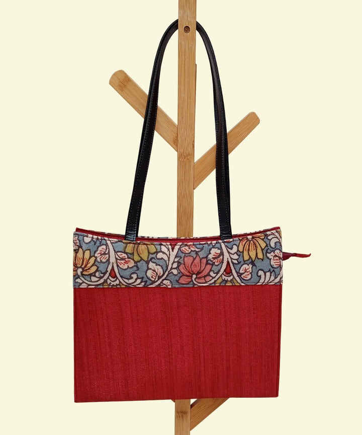 Maroon hand painted kalamkari handbag