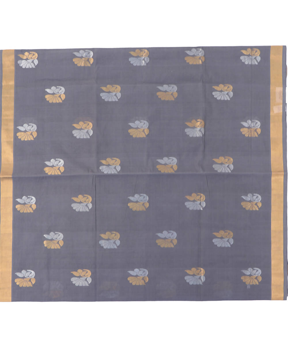 Grey venkatagiri handloom cotton saree