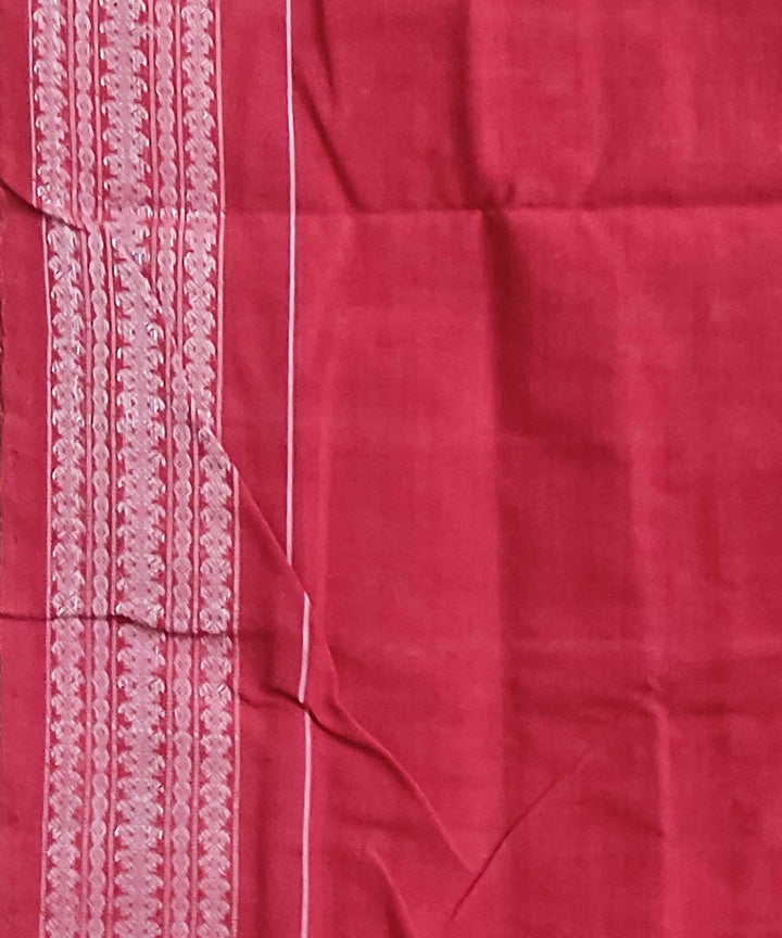 Grey maroon cotton handwoven sambalpuri saree