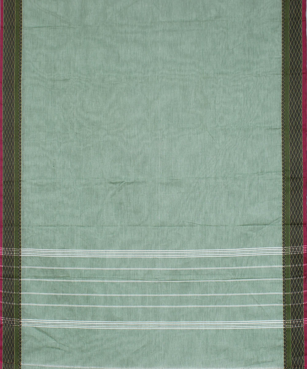 Grey green handwoven chettinadu saree