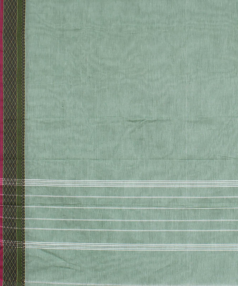 Grey green handwoven chettinadu saree