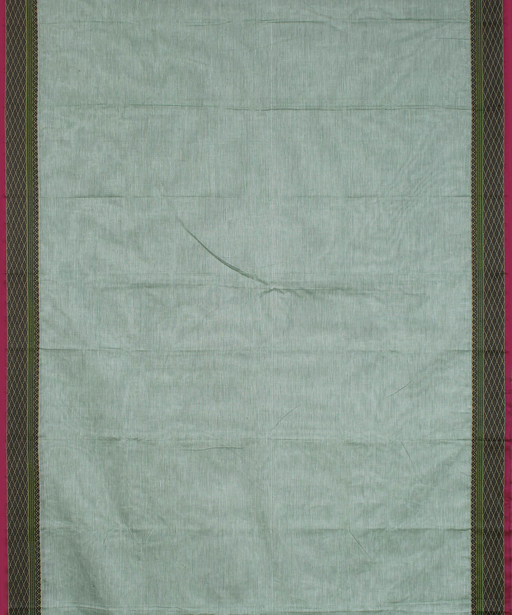 Grey green handwoven chettinadu saree