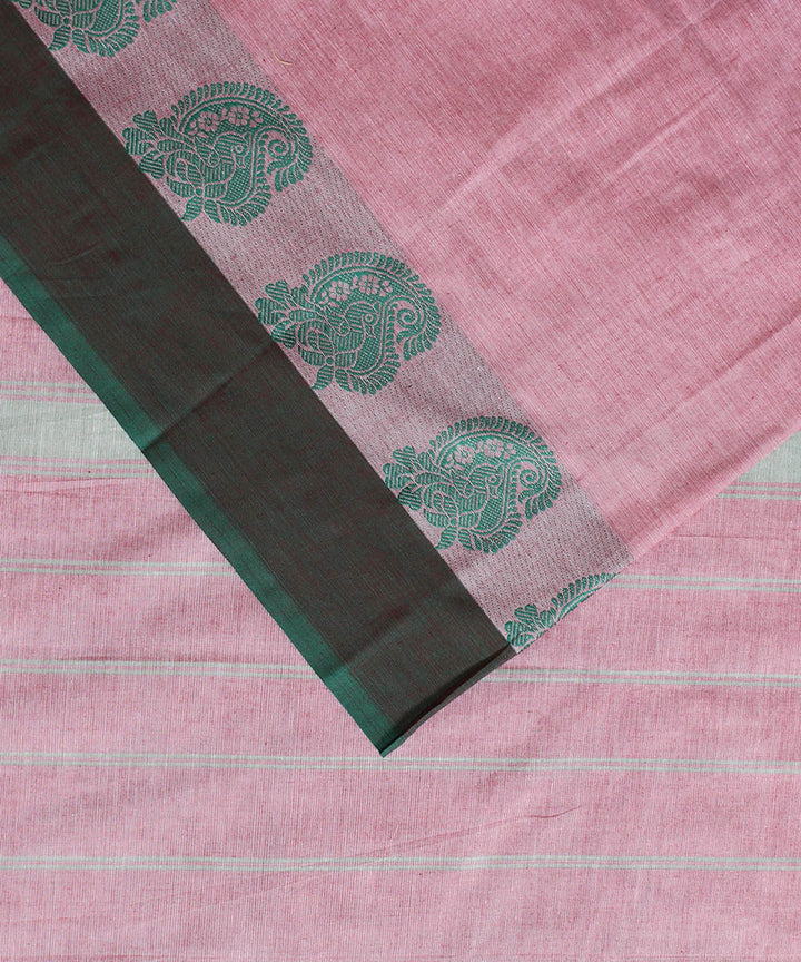 Pink black handwoven chettinadu saree