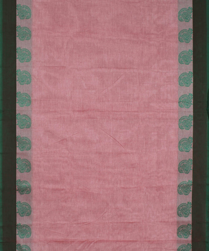 Pink black handwoven chettinadu saree