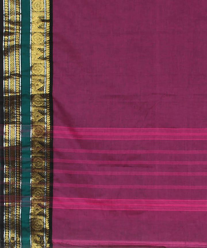 Magenta blue handwoven chettinadu saree