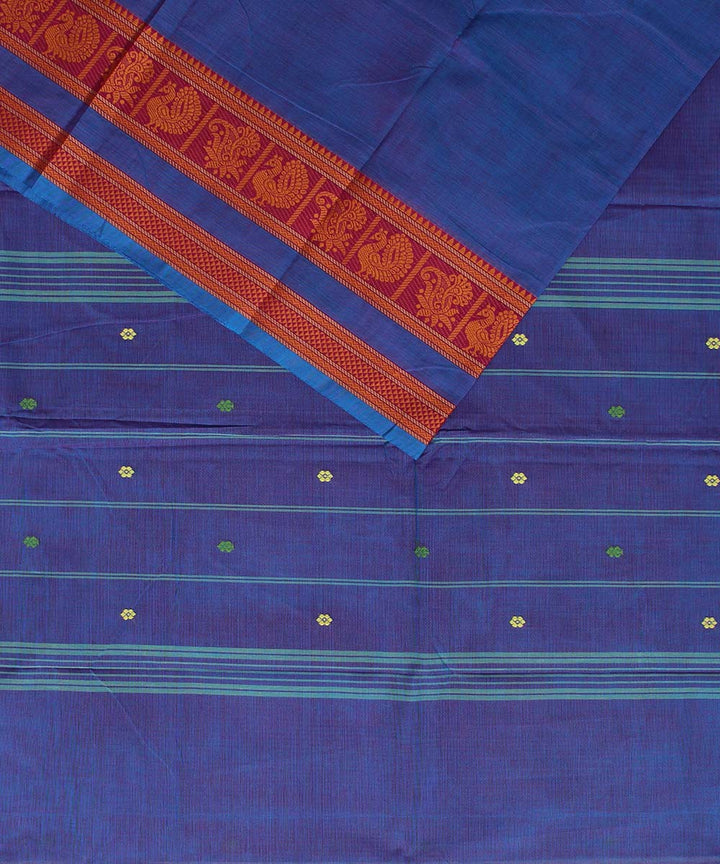 Lavender annam chakram peacock motif cotton handwoven chettinadu saree