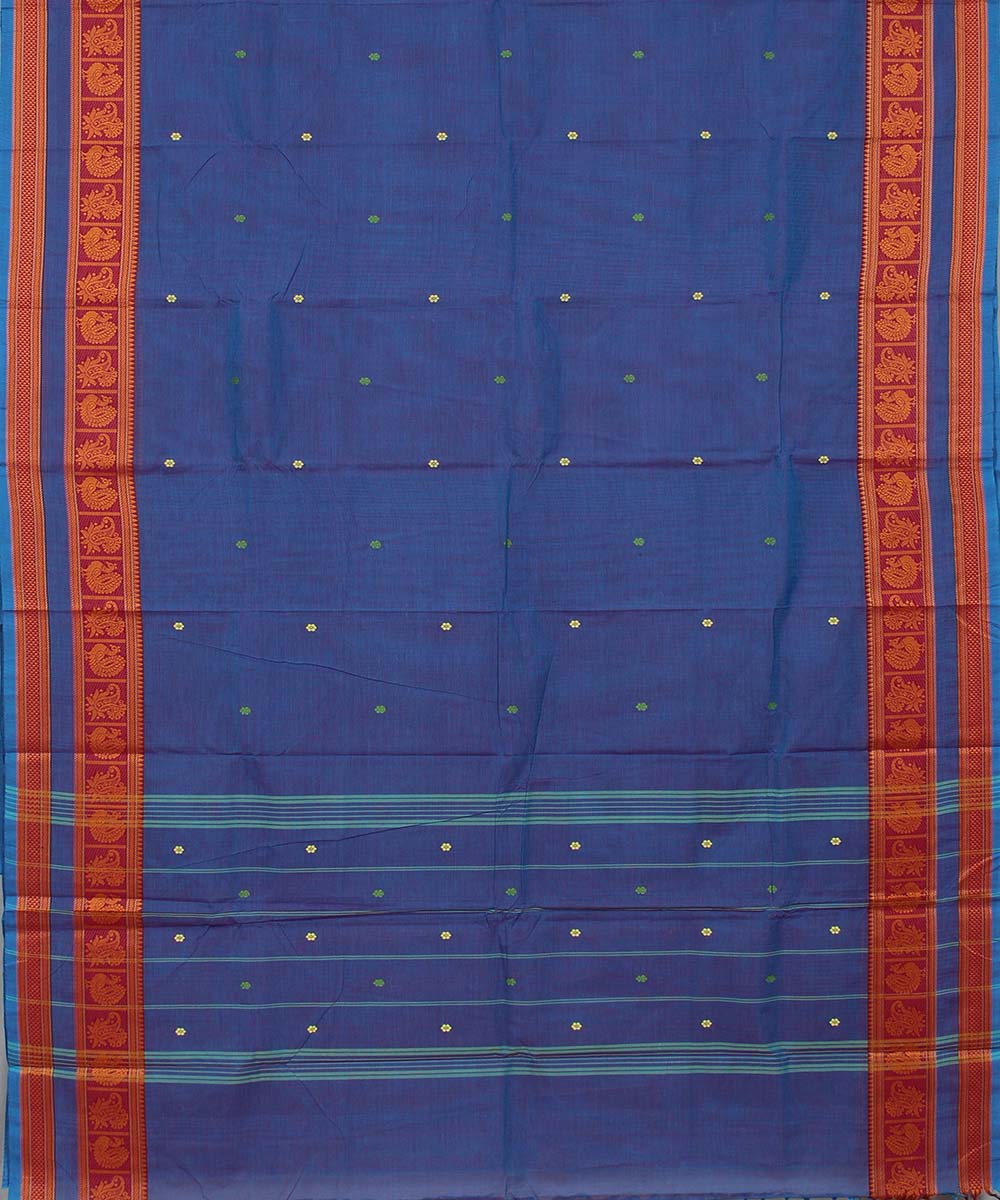 Lavender annam chakram peacock motif cotton handwoven chettinadu saree