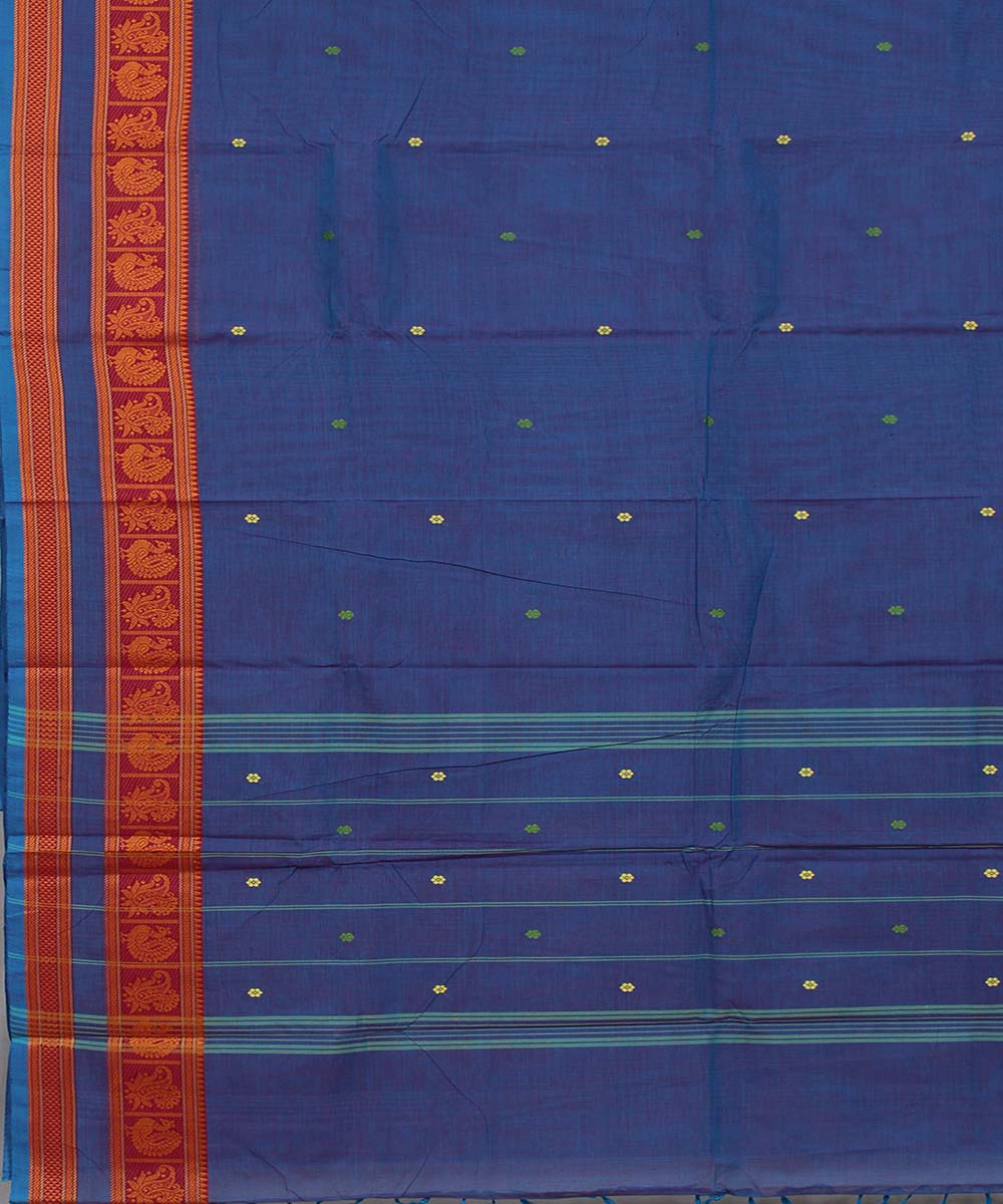 Lavender annam chakram peacock motif cotton handwoven chettinadu saree