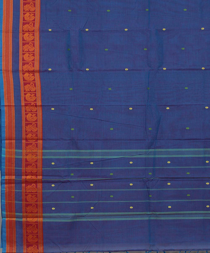 Lavender annam chakram peacock motif cotton handwoven chettinadu saree