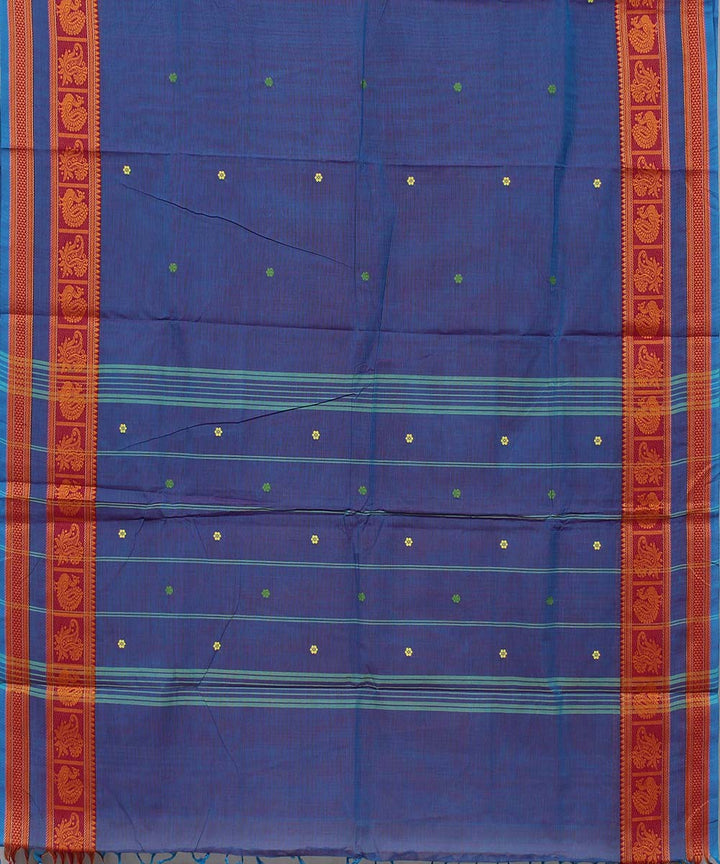 Lavender annam chakram peacock motif cotton handwoven chettinadu saree