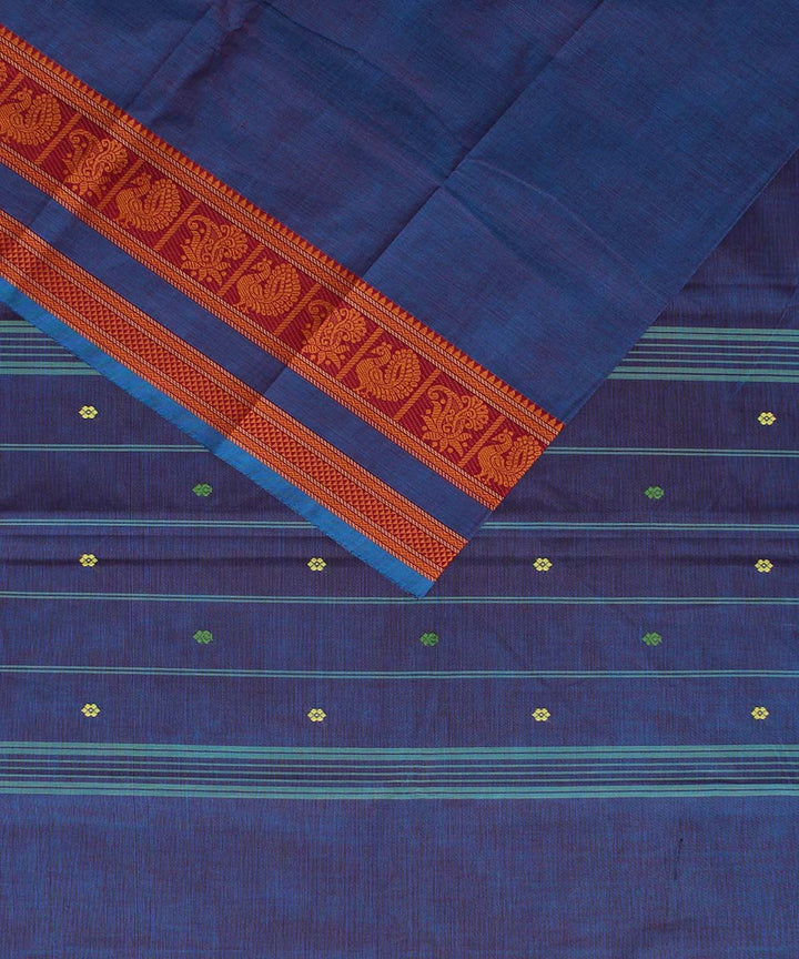 Lavender annam chakram peacock motif cotton handloom chettinadu saree