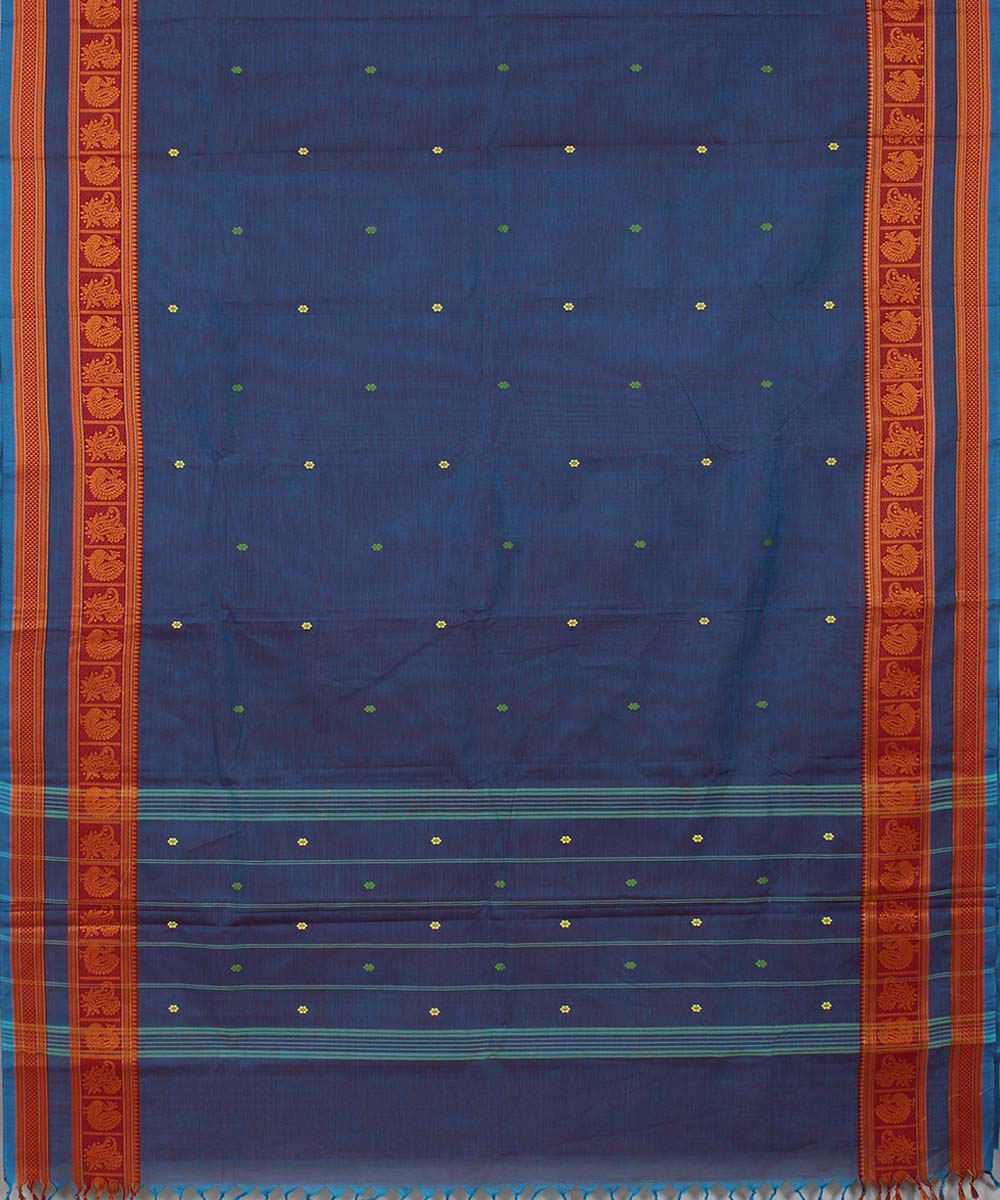 Lavender annam chakram peacock motif cotton handloom chettinadu saree