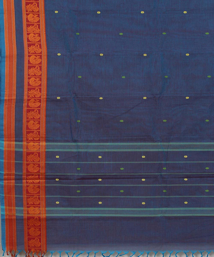 Lavender annam chakram peacock motif cotton handloom chettinadu saree