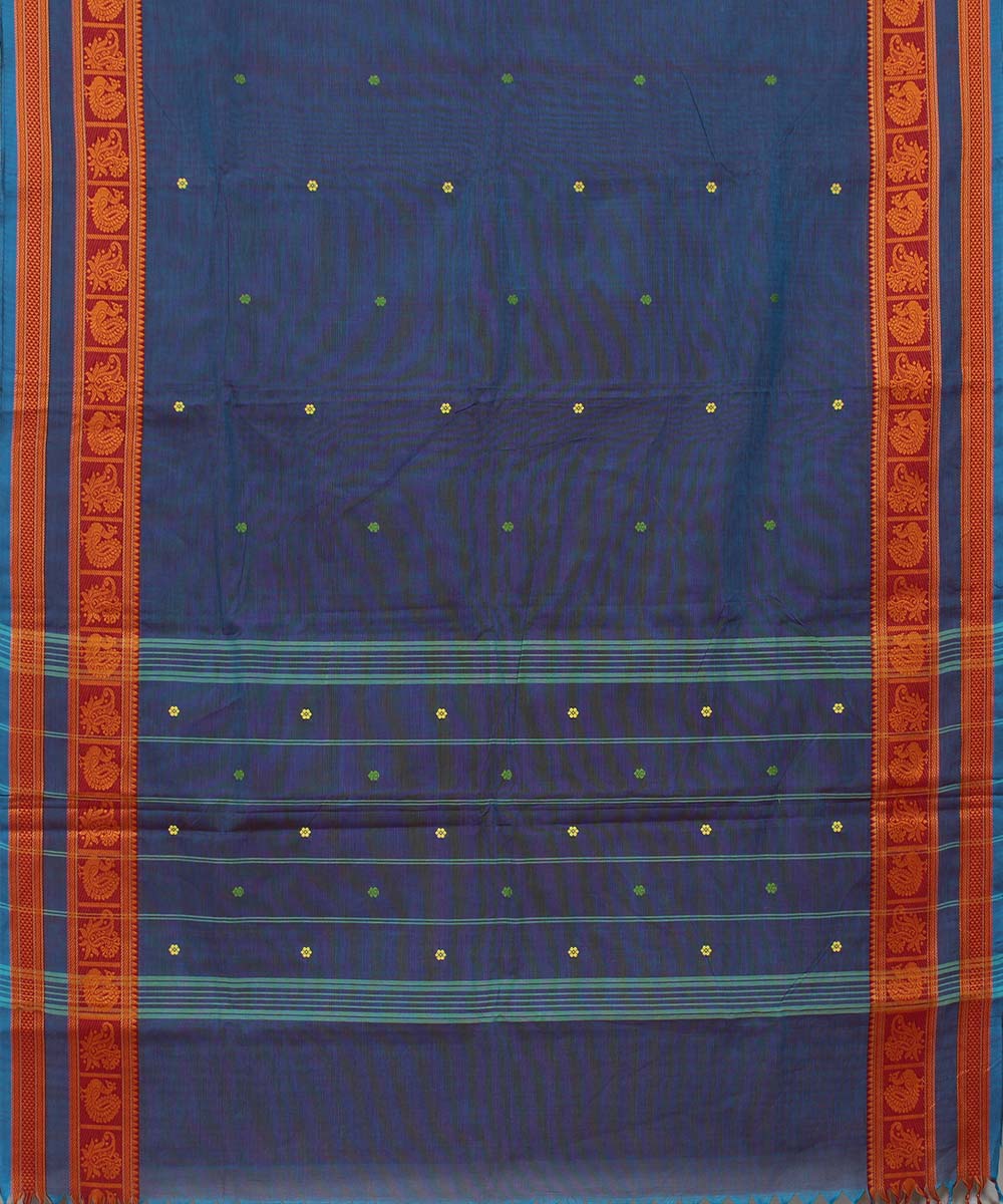 Lavender annam chakram peacock motif cotton handloom chettinadu saree