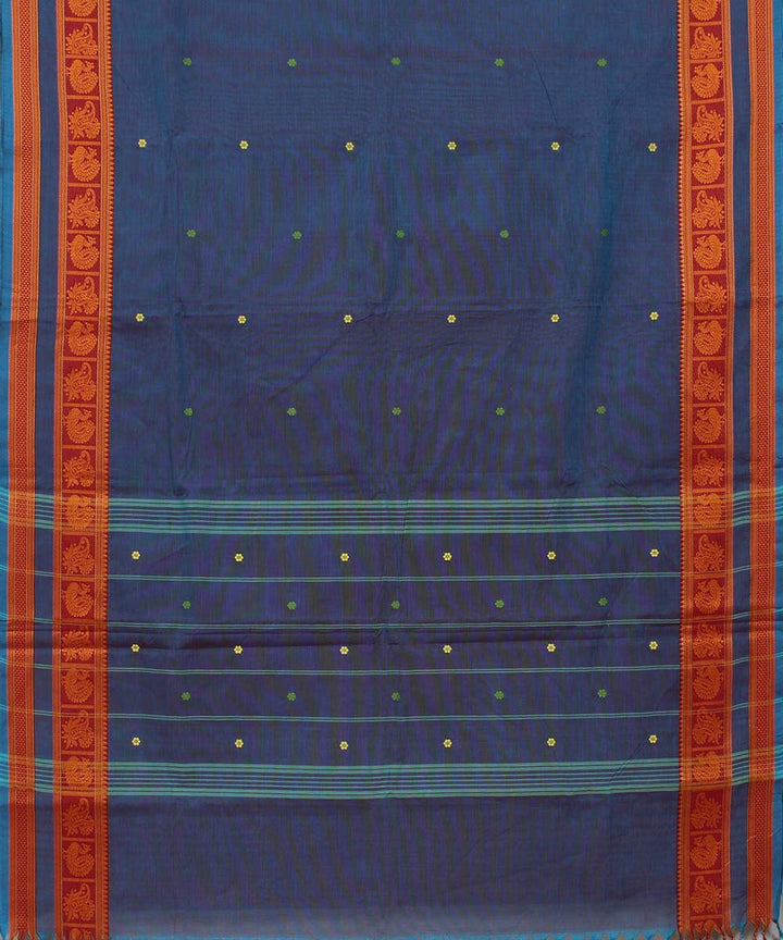 Lavender annam chakram peacock motif cotton handloom chettinadu saree