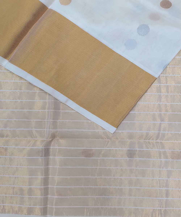 White butta handwoven cotton silk venkatagiri saree