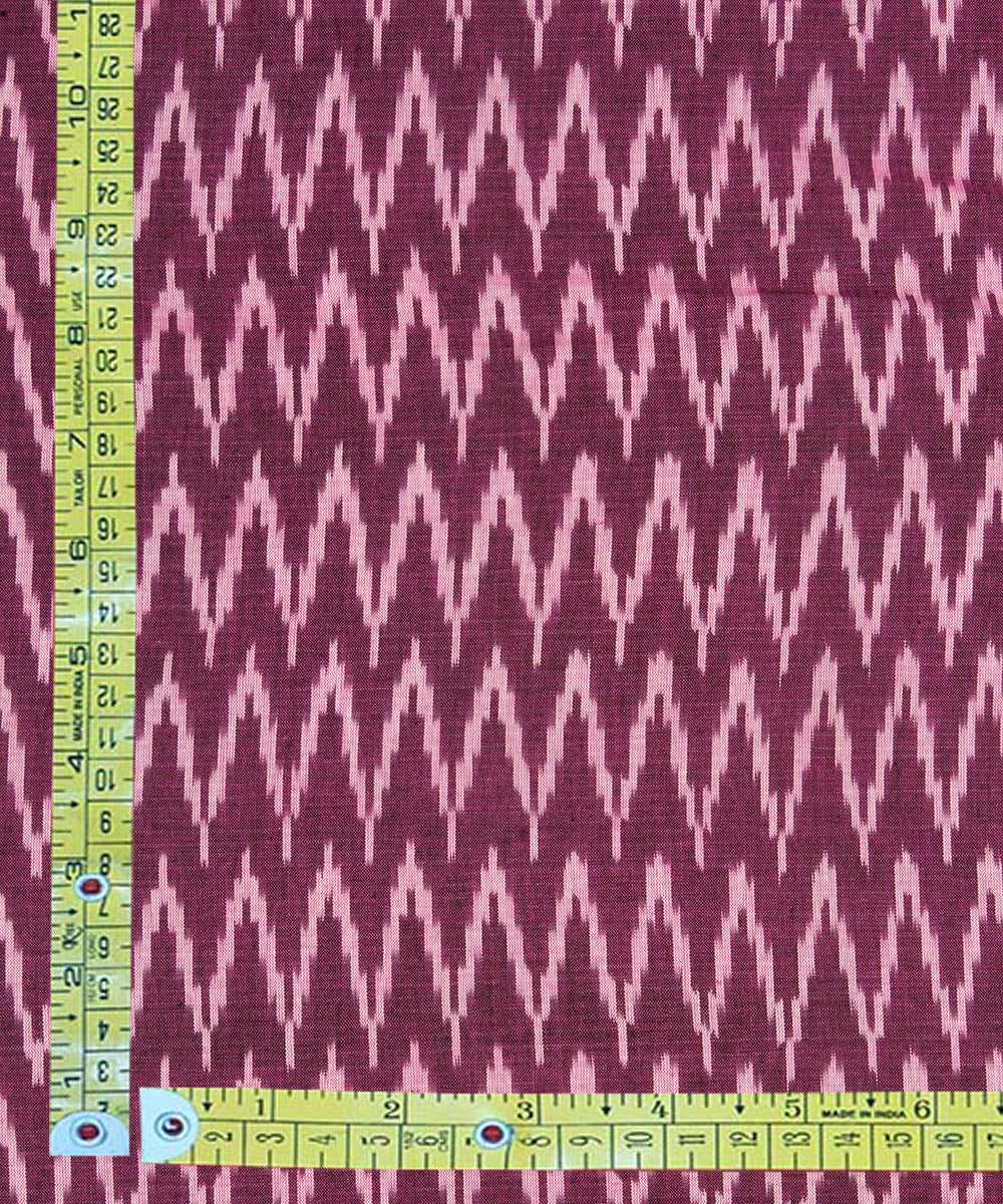 Purple hand woven single ikat cotton pochampally fabric