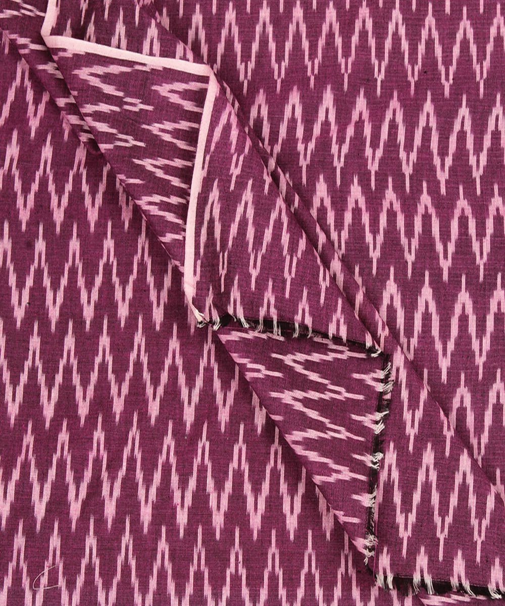 Purple hand woven single ikat cotton pochampally fabric