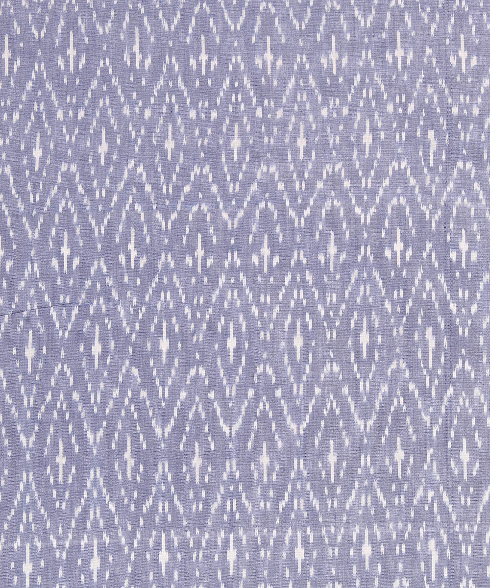 Blue grey hand woven single ikat cotton pochampally fabric