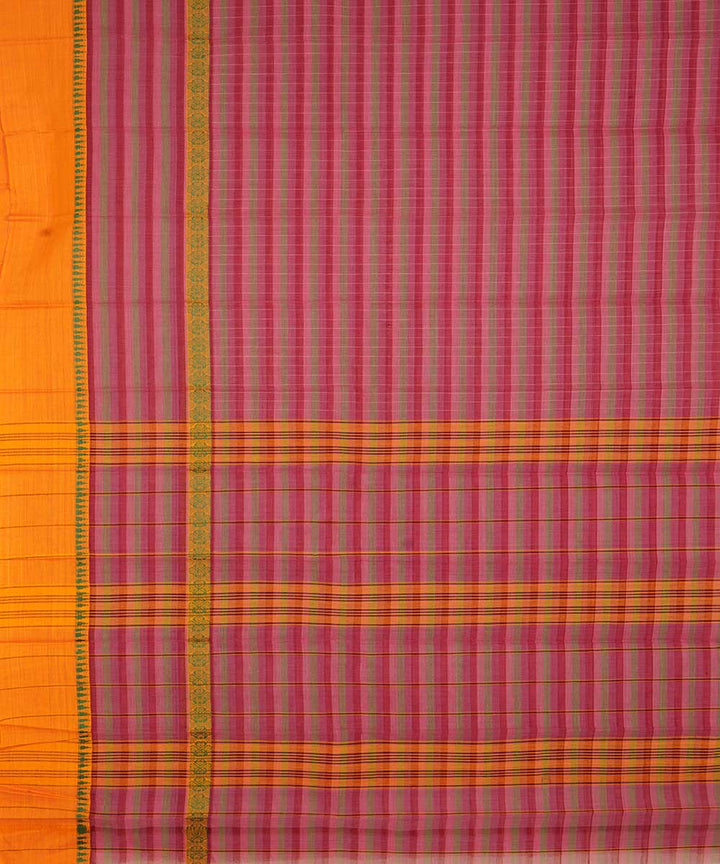Light red handwoven cotton narayanapet sari