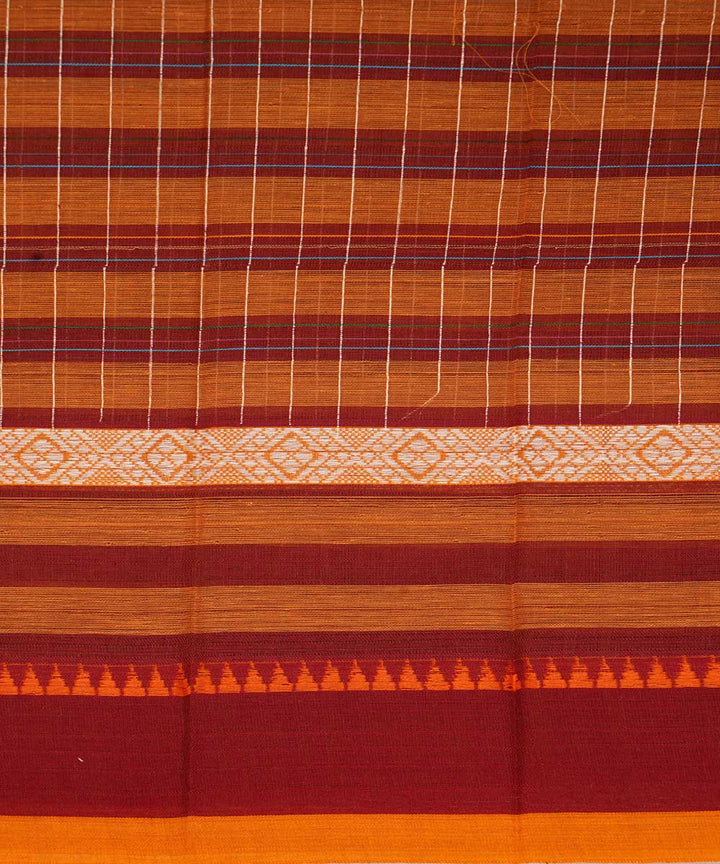 Dark carmine red handwoven cotton narayanapet sari