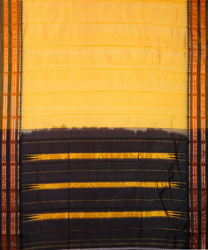 Yellow handwoven narayanpet silk sari