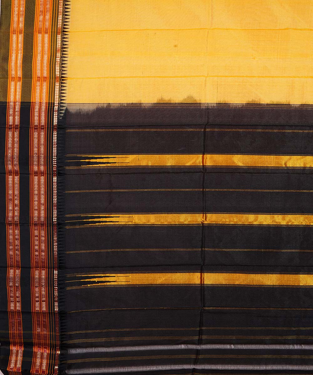 Yellow handwoven narayanpet silk sari