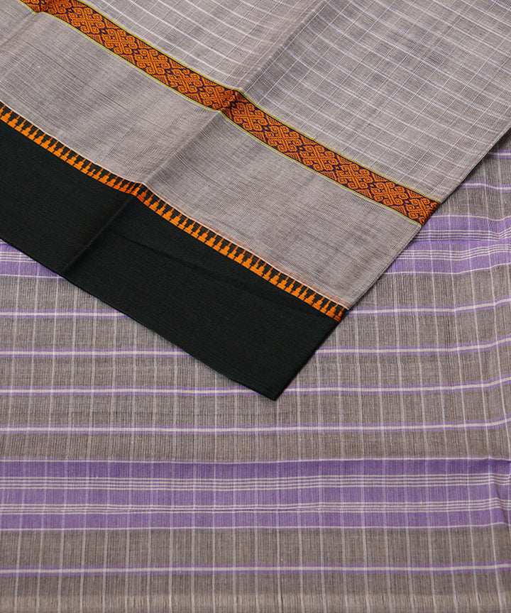 Grey handloom narayanpet cotton sari