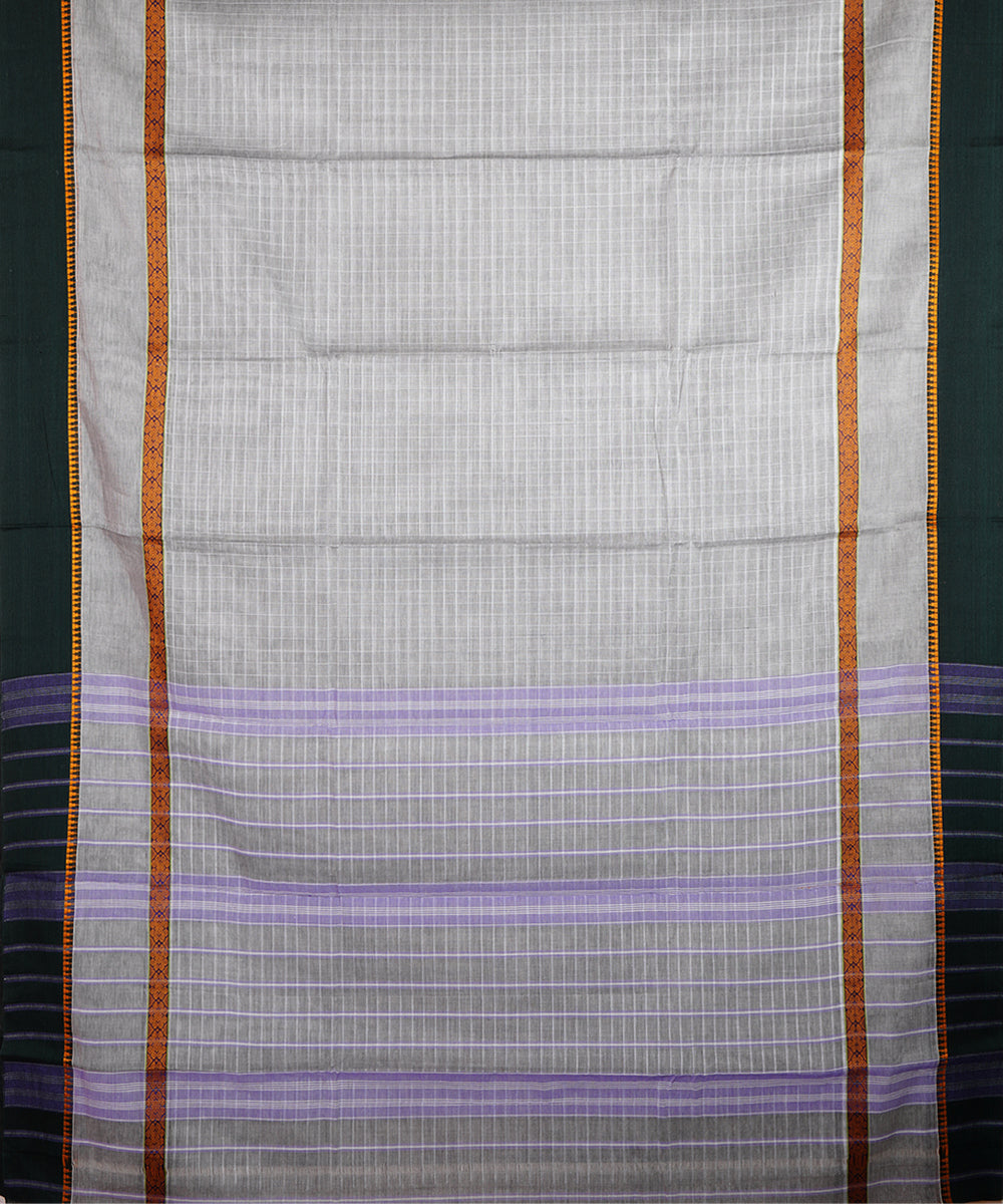 Grey handloom narayanpet cotton sari