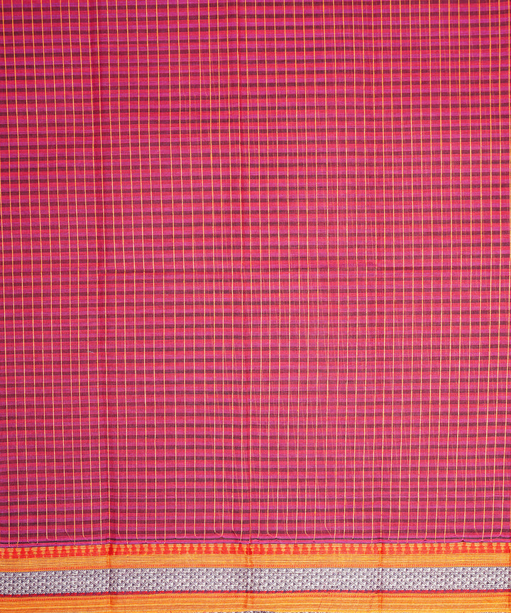 Red handwoven narayanpet cotton sari
