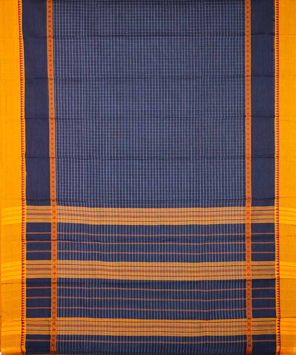 Navy blue handloom narayanpet cotton sari