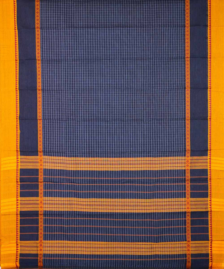 Navy blue handloom narayanpet cotton sari