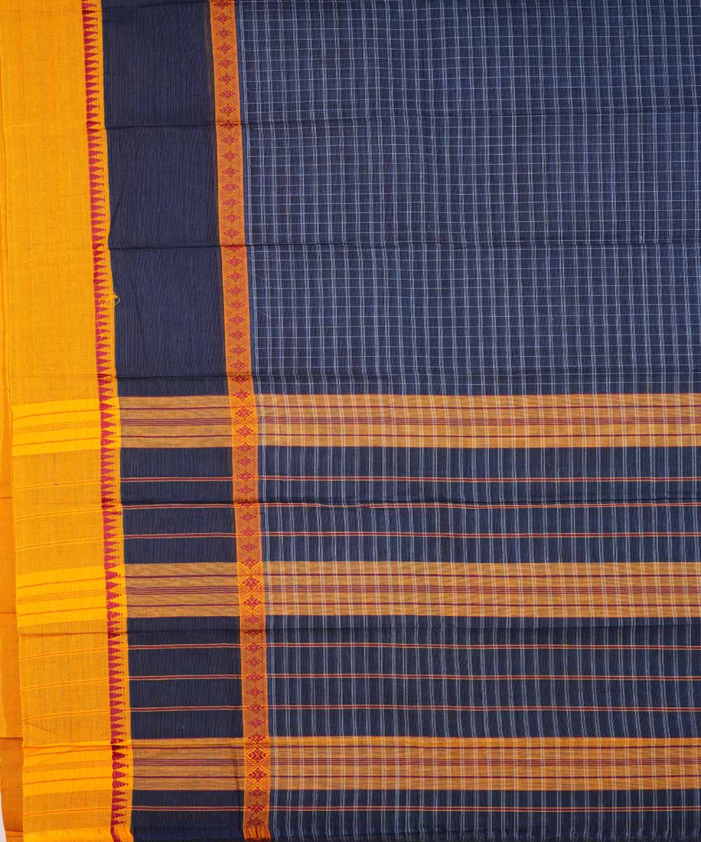 Navy blue handloom narayanpet cotton sari