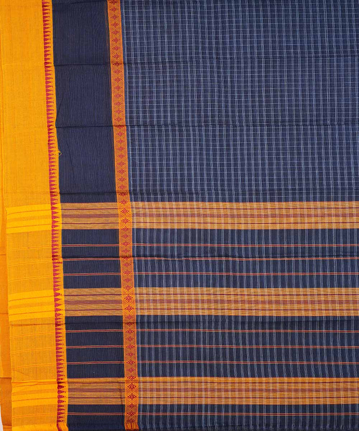 Navy blue handloom narayanpet cotton sari