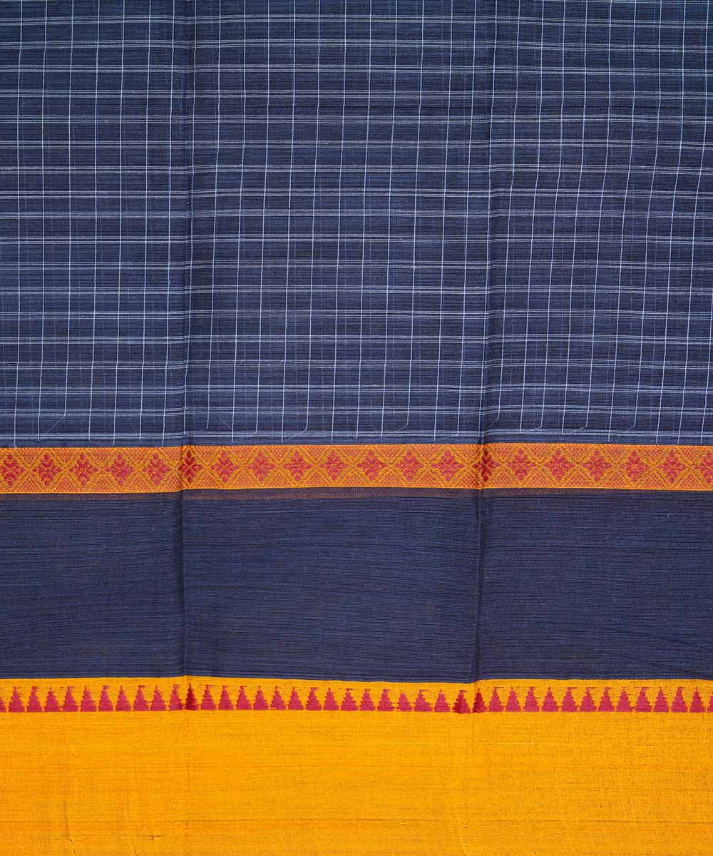 Navy blue handloom narayanpet cotton sari