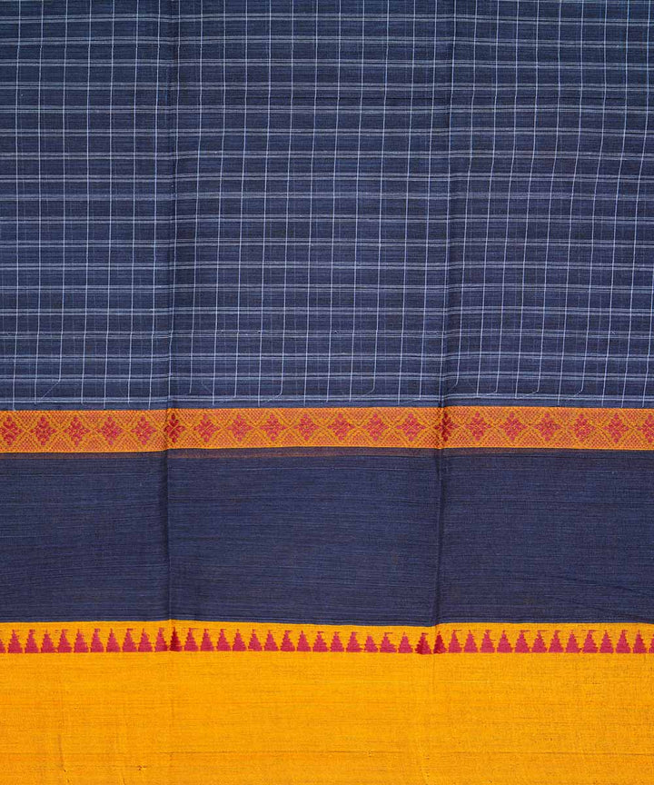 Navy blue handloom narayanpet cotton sari