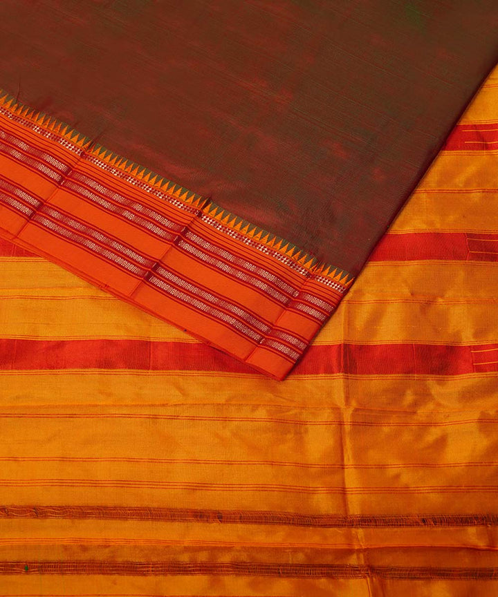 Maroon handwoven narayanpet silk sari