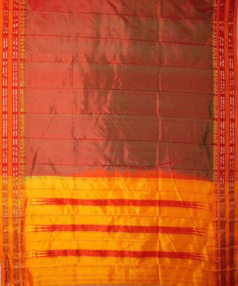 Maroon handwoven narayanpet silk sari
