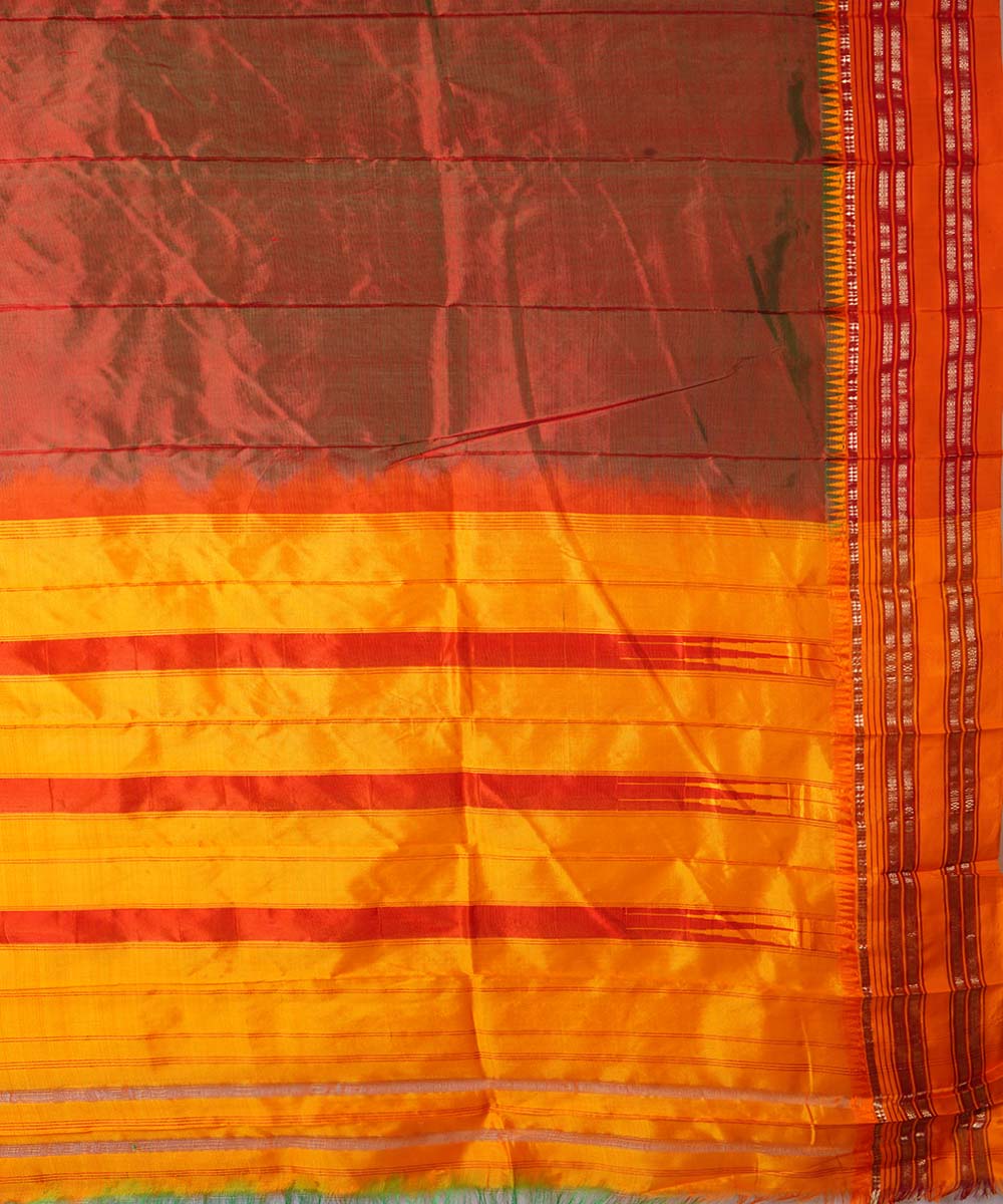 Maroon handwoven narayanpet silk sari