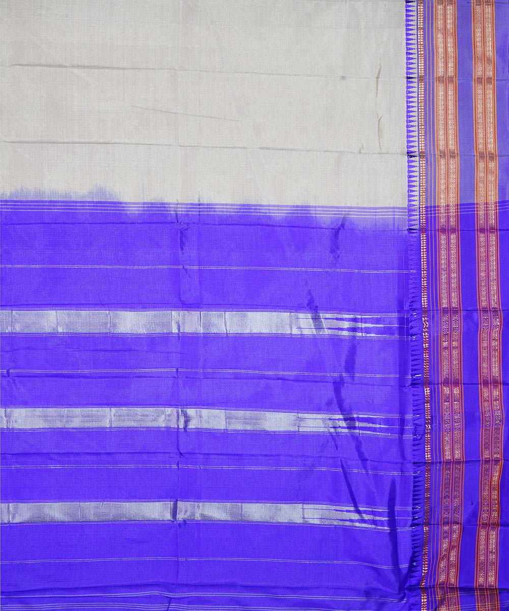 Grey handwoven narayanpet silk sari