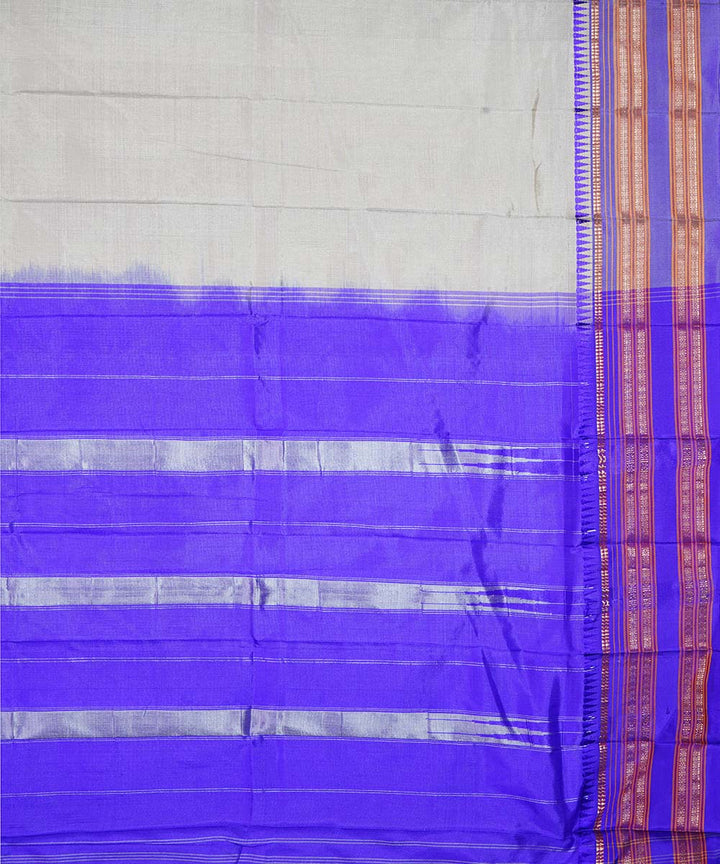 Grey handwoven narayanpet silk sari