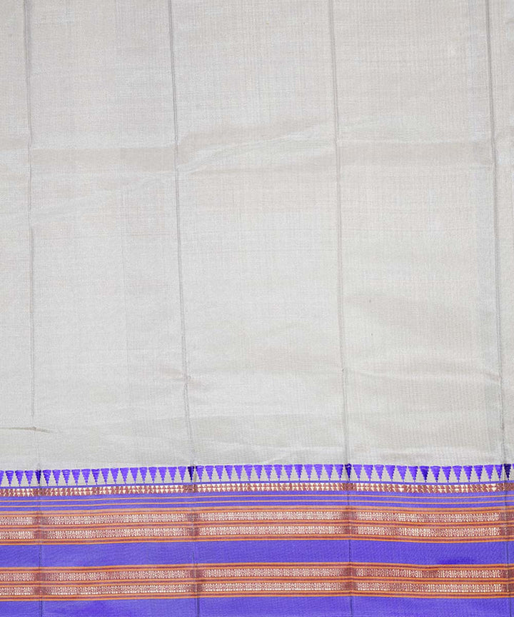 Grey handwoven narayanpet silk sari