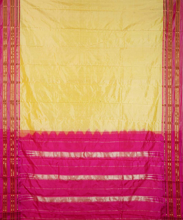 Yellow handloom narayanpet silk sari