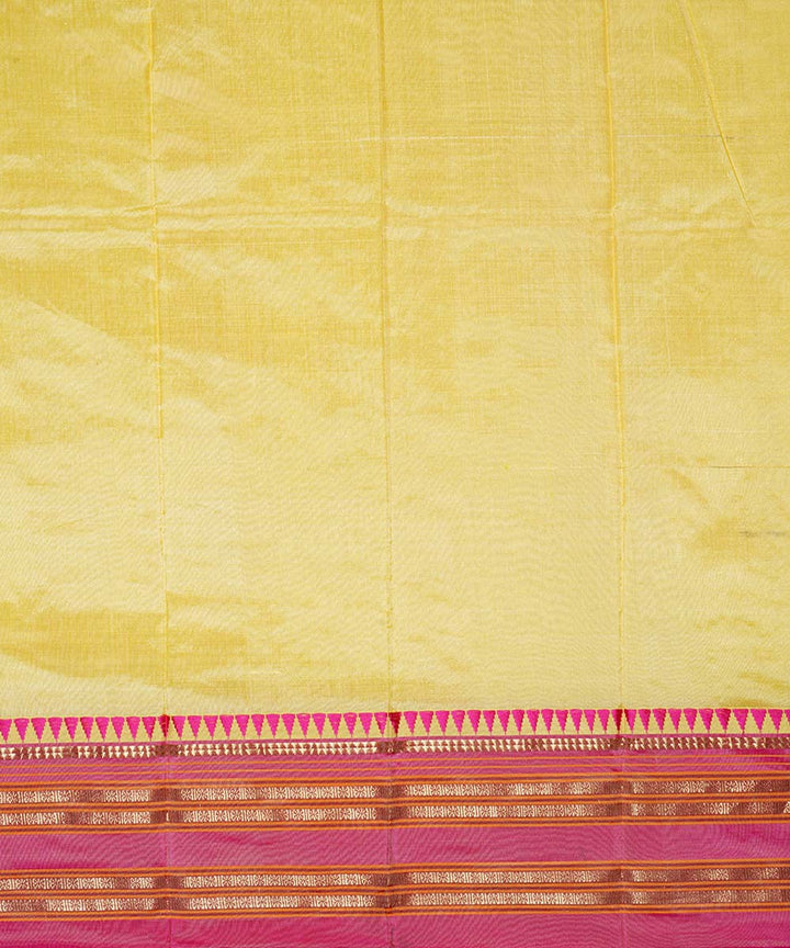Yellow handloom narayanpet silk sari