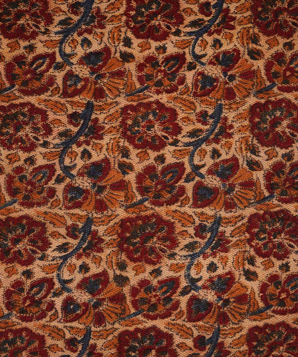 Handwoven multi colour warangal cotton kalamkari durrie