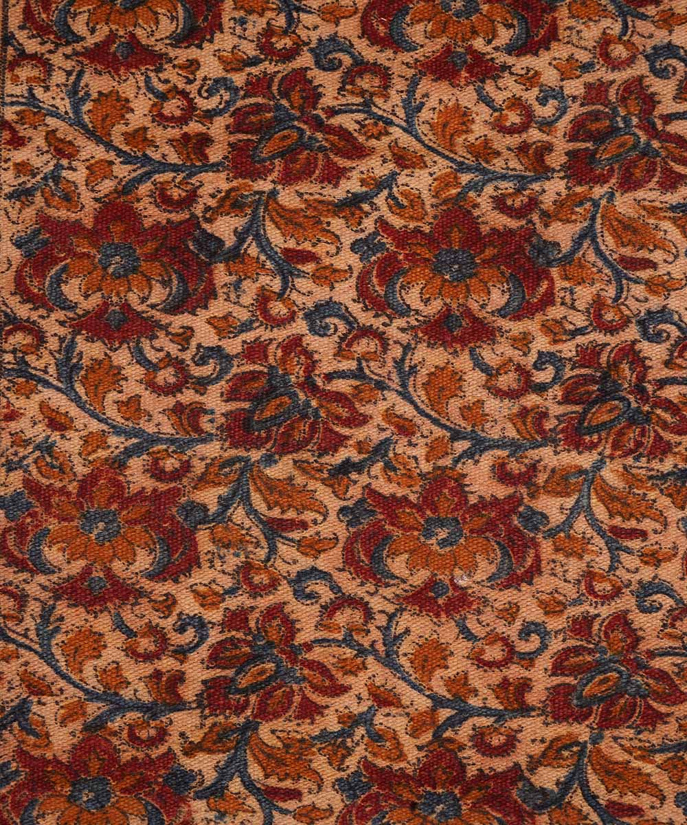 Hand woven multi color warangal cotton kalamkari dhurrie